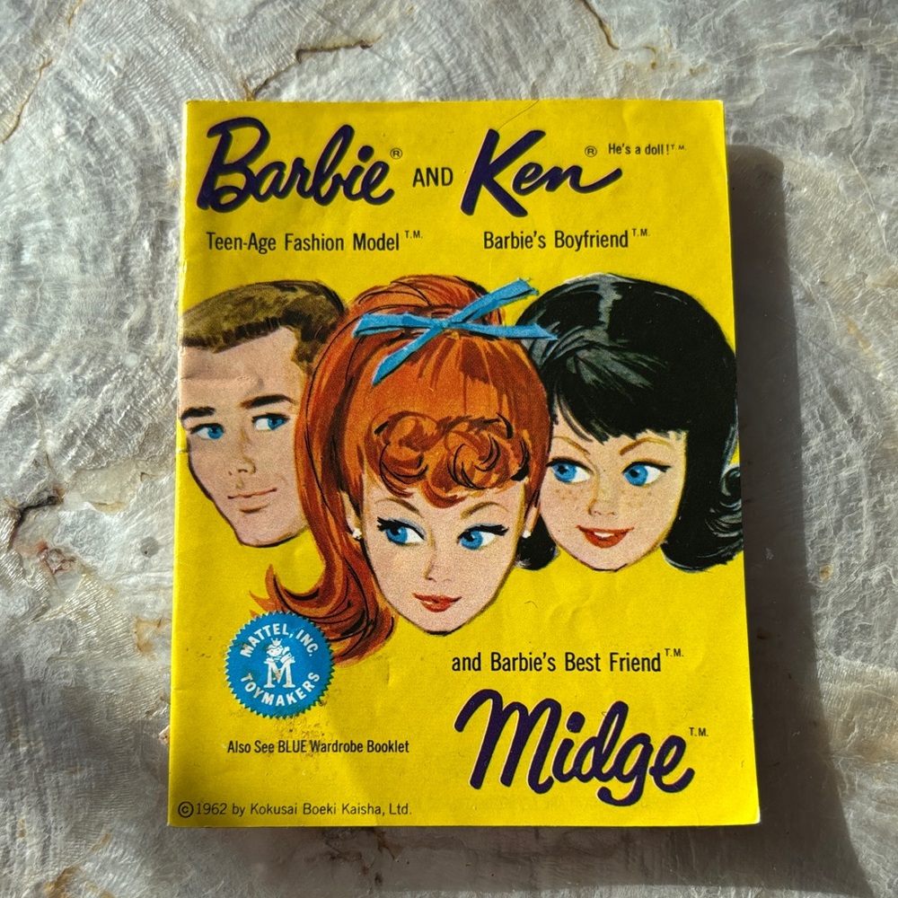 Mattel Barbie and Ken Yellow Booklet with Midge 1962